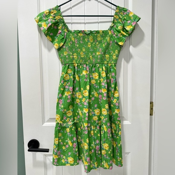 Moon River Green Ruched Top Mini Dress - Picture 1 of 5